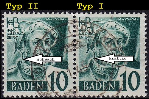 GERMANY Alliiert Franz. Zone [Baden] MiNr 0033 y II+I 2er ( O/used )