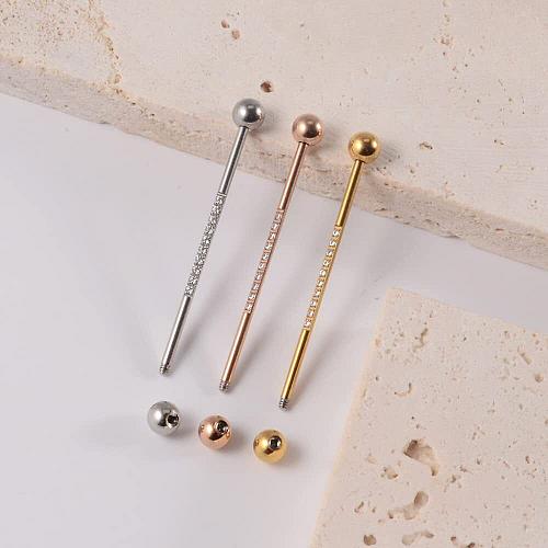 Niaspi 14G CZ Industrial Barbell Earrings for Women Men Surgical Steel Cubic ...