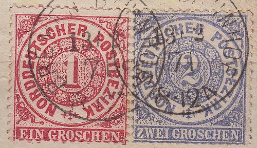 GERMANY Norddeutsch [1869] MiNr 0016,17 ( BStk ) [01]