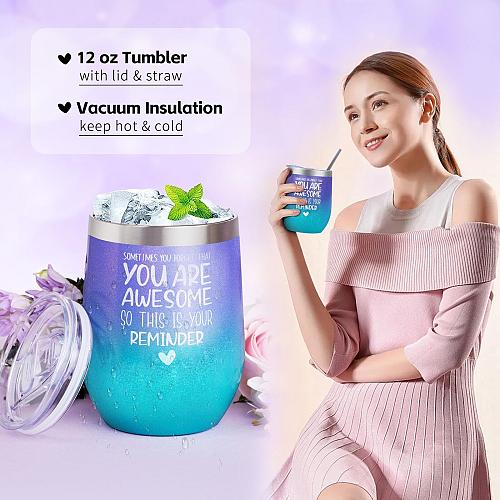 LUCOTIYA Gifts for Women Christmas Gift Basket for Women Birthday Wine Tumble...