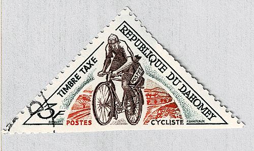 Dahomey Bicyclist triangle stamp Used (BP86807)
