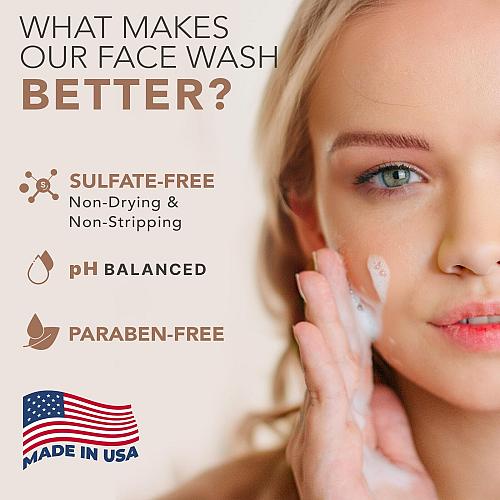 Face Wash - USA Made with Natural & Organic Ingredients Facial Cleanser for A...