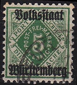 GERMANY W&uuml;rttemberg [Dienst] MiNr 0136 ( O/used )