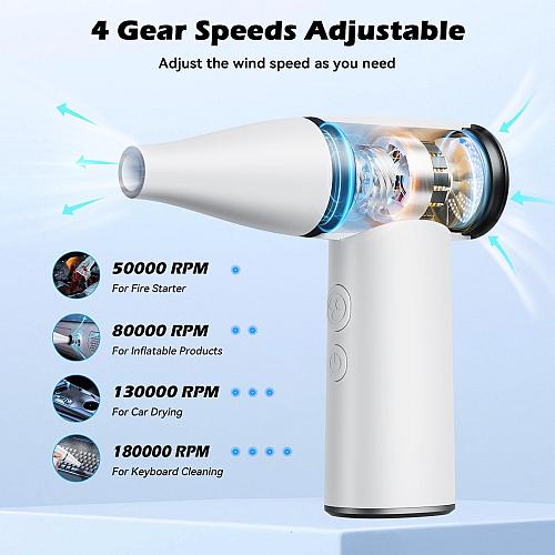 Compressed Air Duster Cordless Electric Air Blower with 4 Speed Mode Enhanced...