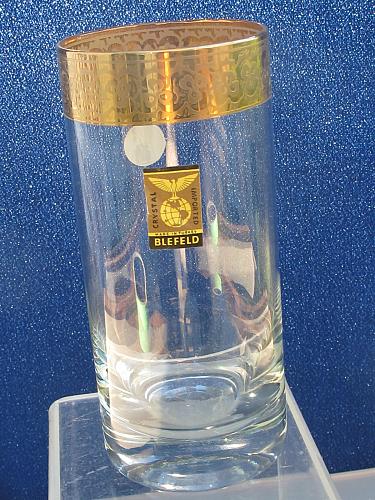 Glass Hi Ball Made in Turkey Blefld Pasabadce Gold band