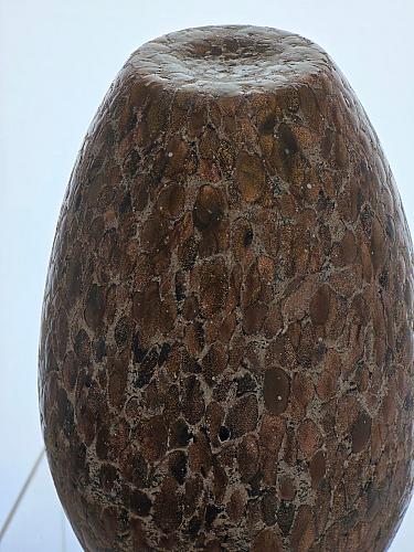 Sparkle spatter Art glass black and gold vase