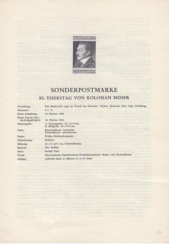 &Ouml;STERREICH AUSTRIA [1968] MiNr 1271 SD ( oG/no gum ) [A15] Schwarzdruck Erl&auml;uterungsb