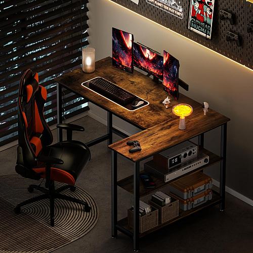 WOODYNLUX L Shaped Desk - 39" Home Office Computer Desk with Shelf Gaming Des...