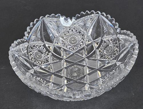 ABP cut glass signed Hawkes bowl American bob22