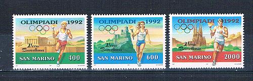 San Marino 1232-34 Unused set Summer Olympics 1992 CV 4.40 (S0862)+