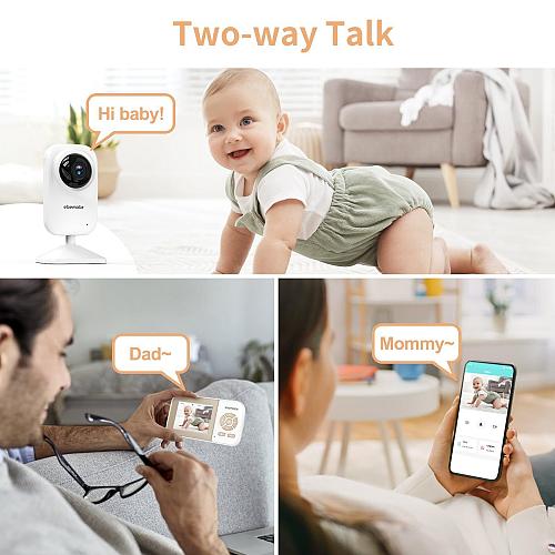 ebemate Video Baby Monitor Camera with 2 Camera2.8" LCD Screen Video & Audio ...