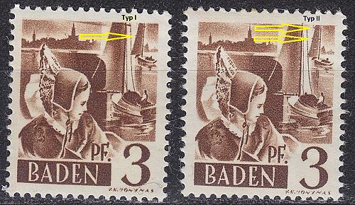 GERMANY Alliiert Franz. Zone [Baden] MiNr 0002 yv I,II ( **/mnh ) [01]