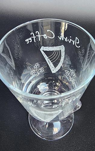 Eamon Shamrock glass and harp Irish coffee MUG.2 piece