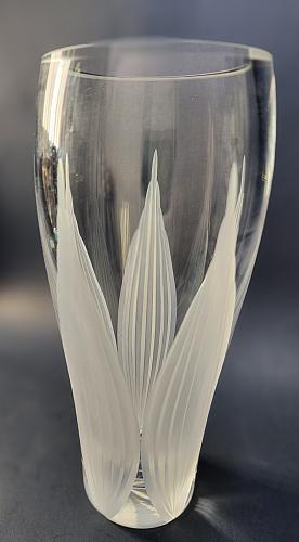 Cut Glass medium vase Lenox USA crystal Signed