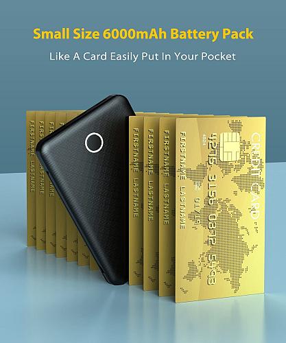 Alongza Portable Charger Small Size Built in Cable 6000mAh Power Bank Externa...