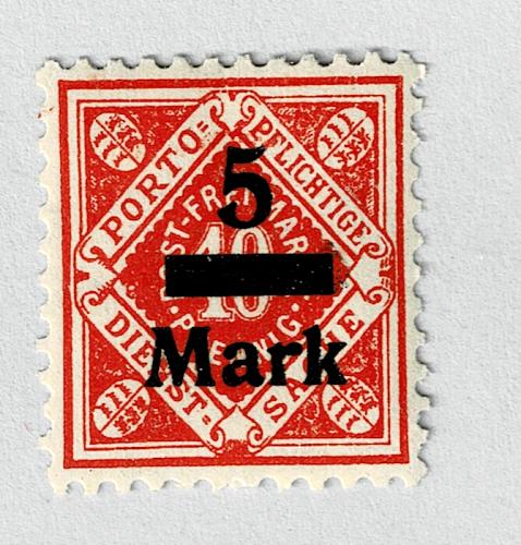 Germany Wurttenburg O64 Surcharged 5 MLH (BP91003)