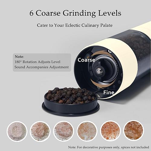 Electric Salt and Pepper Grinder Set USB Rechargeable Automatic Salt and Pepp...