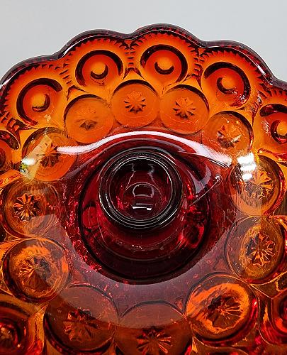 LE Smith glass Red moon and stars candle holder