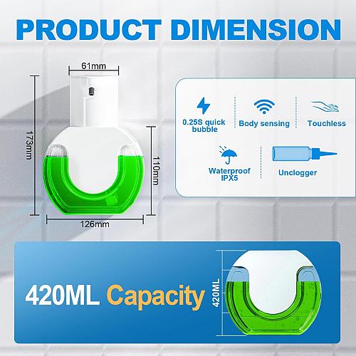 Automatic soap Dispenser touchless 15oz/420ml Kitchen Dish Automatic Liquid S...