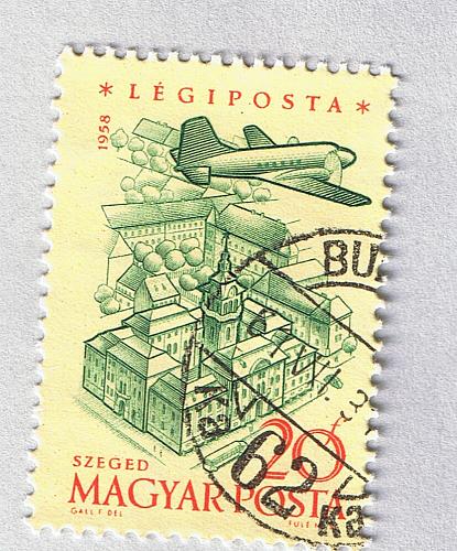 Hungary Used Plane flying over city yellow 20 (BP87406)