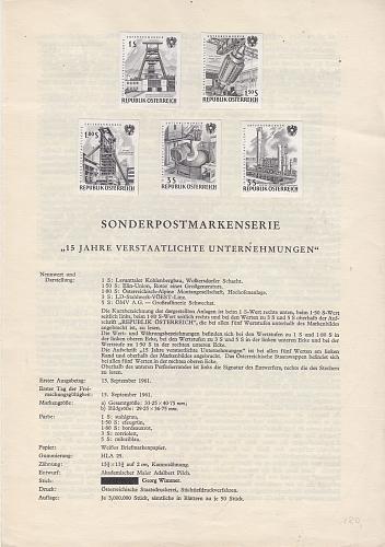 &Ouml;STERREICH AUSTRIA [1961] MiNr 1103-06 SD ( oG/no gum ) [A15] Schwarzdruck Erl&auml;uterun