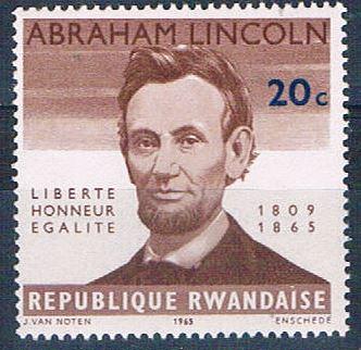 Rwanda 93 Unused Abraham Lincoln 1965 (R0405)+