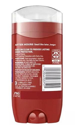 Old Spice Mens Deodorant Red Zone Collection After Hours Fragrance 3.0 Oz.