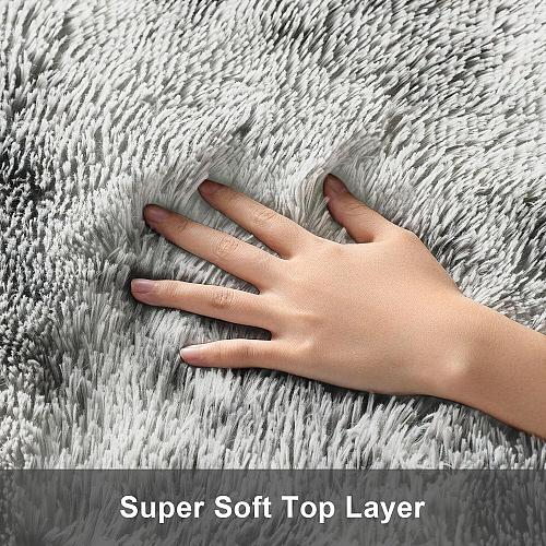Ophanie 8x10 Area Rugs for Living Room Dark Grey&White Fuzzy Plush Soft Area ...