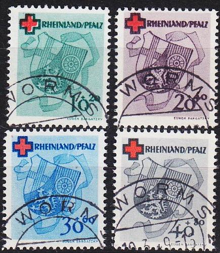 GERMANY Alliiert Franz. Zone [RheinlPfalz] MiNr 0042-45 A ( O/used ) [01]