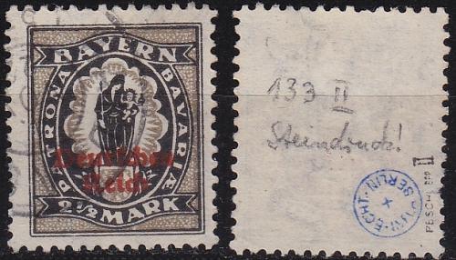 GERMANY REICH [1920] MiNr 0133 II ( O/used ) [01] gepr&uuml;ft, Steindruck
