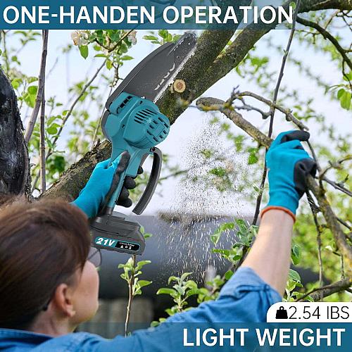 Mini Chainsaw, 6 inch Portable Electric Chainsaw Cordless, Handheld Chain Saw +