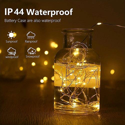 4-Pack Fairy Lights Battery Operated with Remote Waterproof 33FT 100 LED Batt...