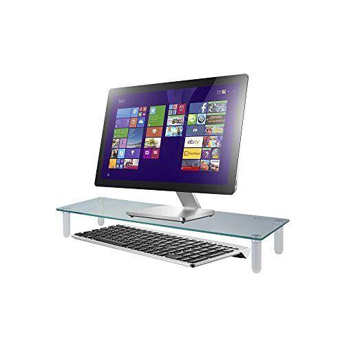 Kantek Glass Monitor Riser 22" X 8.25" X 3.25" Clear Supports 40 Lbs