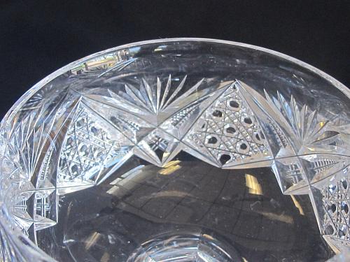 American Brilliant Period Cut Glass champagne Antique abp hand cut bell shape