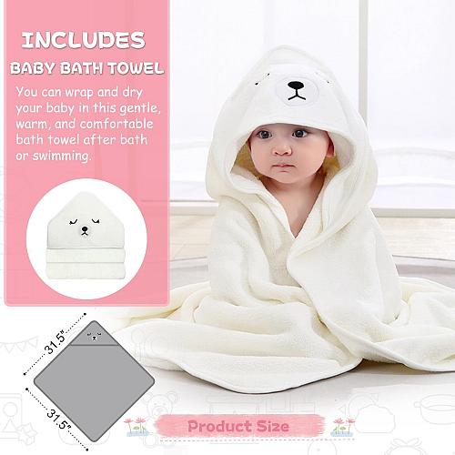 MoreFeel Collapsible Baby Bathtub for Newborn with Thermometer & 1 Hooded Tow...