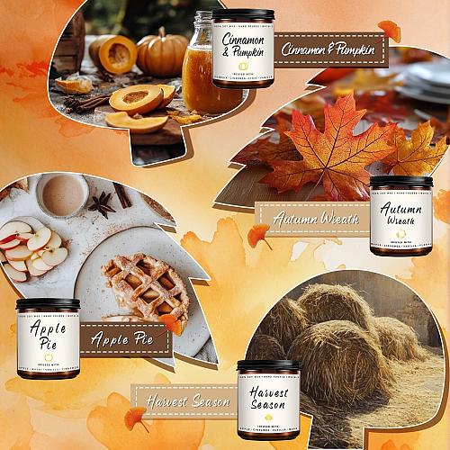 Fall Candle Set | 4 Pack Scented Candles for Home - Candle Gifts for Women Me...