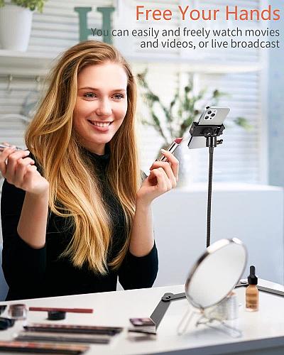 AFAXINRIE Adjustable Phone Tripod Overhead Phone Mount Tabletop Tripod for Co...