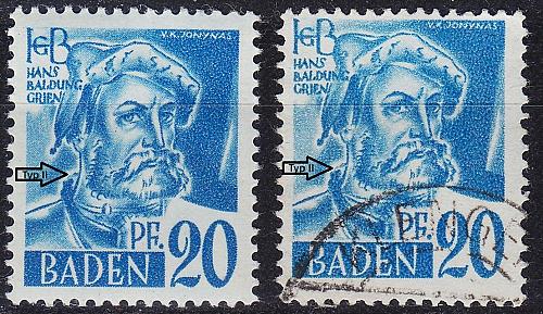 GERMANY Alliiert Franz. Zone [Baden] MiNr 0007 yv II ( **/mnh ) [01] und O/used