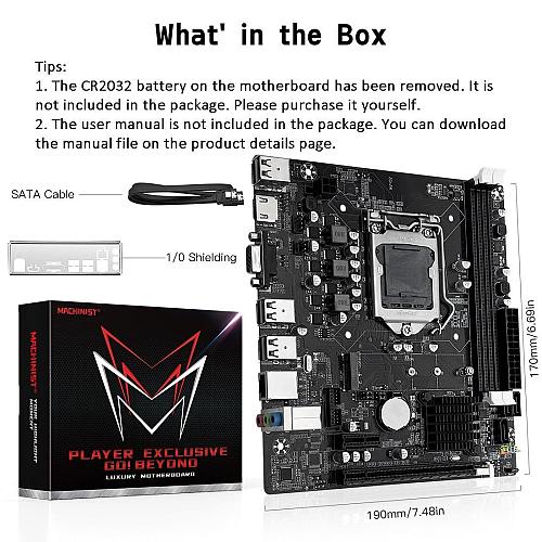MACHINIST H61 LGA 1155 Intel 2th/3th Gen Gaming Motherboard Micro ATX Compute...