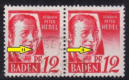 GERMANY Alliiert Franz. Zone [Baden] MiNr 0018 y II+II ( O/used ) [01] 2er