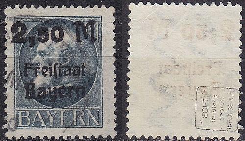 GERMANY Bayern Bavaria [1919] MiNr 0176 A ( O/used ) [02] gepr&uuml;ft