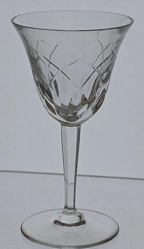4 Hand Cut Glass panel sherry glasses