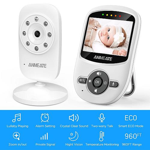 ANMEATE Video Baby Monitor with Digital Camera Digital 2.4Ghz Wireless Video ...