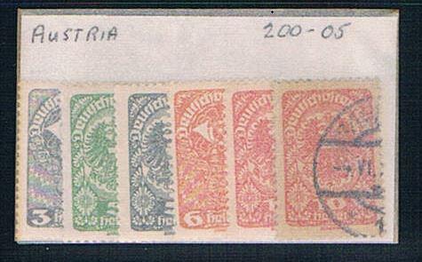 Austria 200 Mixed condition Partial Set Scott 's Shown 1919 (A0223)