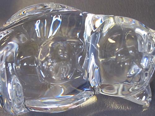 Steuben Signed Glass hand cooler