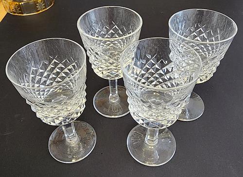 4 Signed Waterford glass Hand Cut port/wine Alana pattern Irish Crystal
