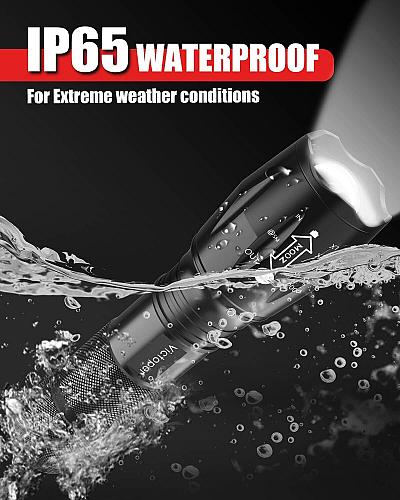 Victoper LED Flashlight 2 Pack Bright 2000 Lumens Tactical Torch High Lumens ...