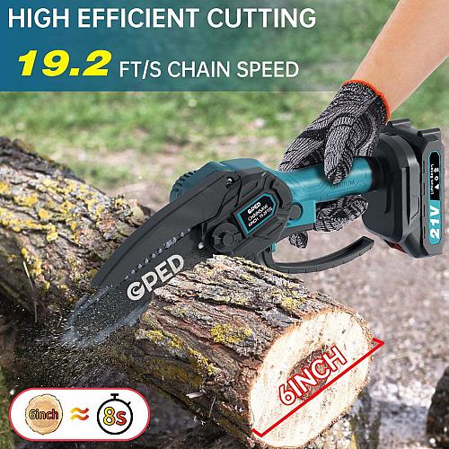 Mini Chainsaw, 6 inch Portable Electric Chainsaw Cordless, Handheld Chain Saw +