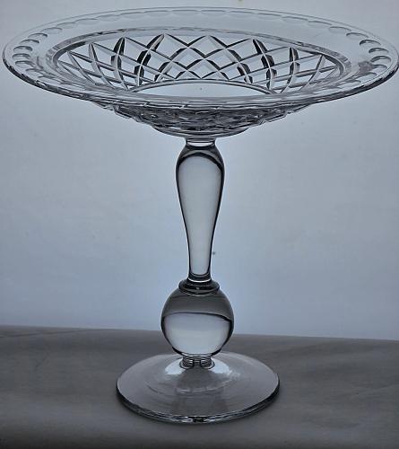 Hand Cut Glass compote