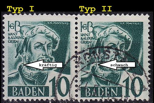 GERMANY Alliiert Franz. Zone [Baden] MiNr 0033 y I+II 2er ( O/used )